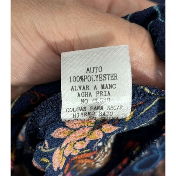 Lulu's I. Madeline Garden Splendor Navy Floral‎ Midi Boho Career Dress Size S - Picture 8 of 9